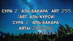 Красивое чтение Корана сура Аль-Бакара. Аят Аль-Курси (7 раз) Амана Расулю (7 раз).