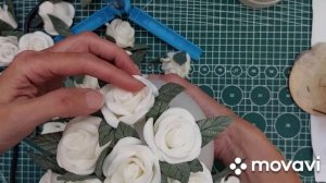 Продолжение МК розочки из обрезков изолона.