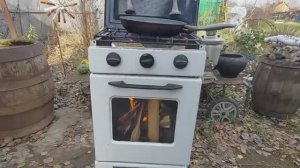 Печь из старой газовой плиты для дачи своими руками.