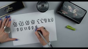 ГОТИЧЕСКАЯ КАЛЛИГРАФИЯ урок, упражнения, 3D эффект, буквы W, V