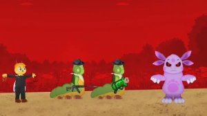 пчела и гусеницы с пушкой👀