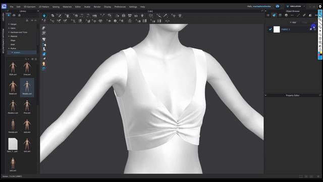 Конструируем трикотажный топ в Clo3D смотреть онлайн