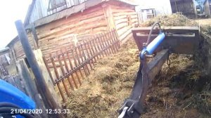 чистка самодельным погрузчиком