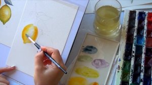 Акварель. Рисуем лимоны