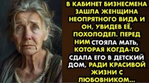 В кабинет бизнесмена зашла женщина неопрятного вида и он увидев её, похолодел. Перед ним стояла мать