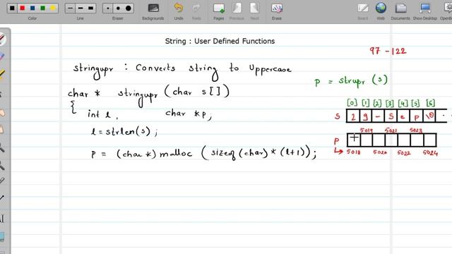 109 - Convert String to Uppercase | User Defined Function | String in C