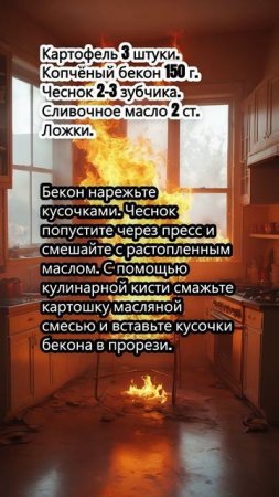 Запечённый картофель хассельбек с беконом.