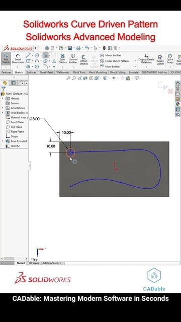 Solidworks Curve Driven Pattern | Solidworks Advanced Modeling #solidworkscurvedrivenpattern