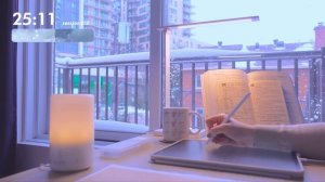 3 часа StudyWithMe on a SNOWY DAY - Pomodoro 50/10 - Fireplace Sounds - No Music