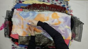 35851 Платки, палантины, головные уборы весна-лето, 3пак, CP-SM, секонд (cream/extra) оптом