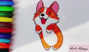 Как нарисовать щенка Корги 🥰