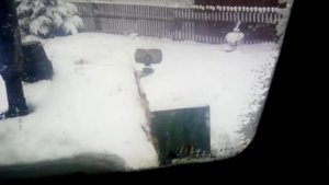 Чистка снега трактором юмз( экскаватор)