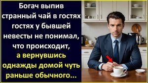Богач выпив странный чай у бывшей невесты ничего не понимал, а вернувшись домой раньше обычного.