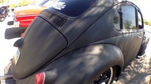 1965 Volkswagen Beetle, Custom Matte Black with Gloss Black Flames