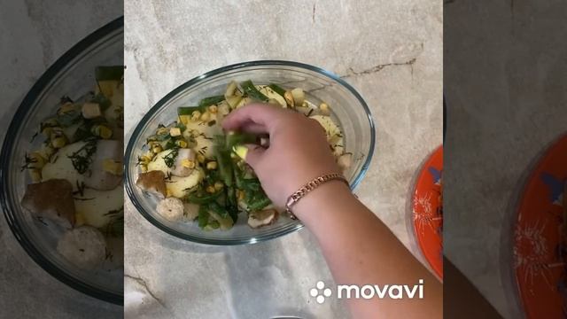 Рыба под апельсиновым маринадом с овощами