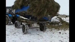 Вывозим сено на тракторе МТЗ 82