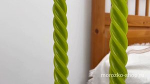 Свечи витые, оливковые, 24.5 см, (упаковка - 4 шт.), 008448-свеча