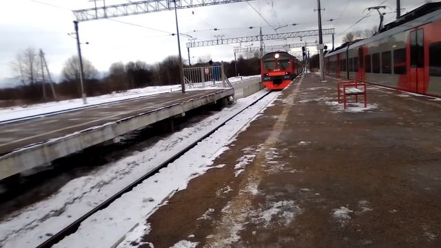Электропоезд ЭД4М-0031 на станции Ораниенбаум 1. Сообщением Санкт-Петербург-Ораниенбаум 1 смотреть онлайн
