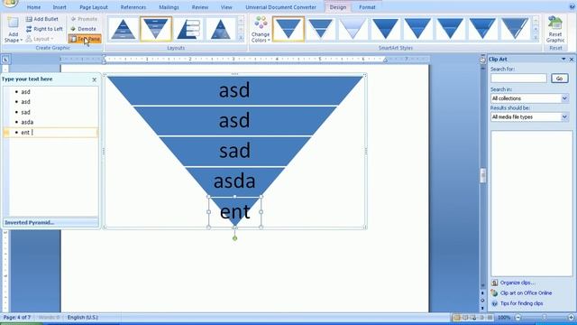 Lekcije Word - Dodavanje elemenata u SmartArt-u (piramida) смотреть онлайн