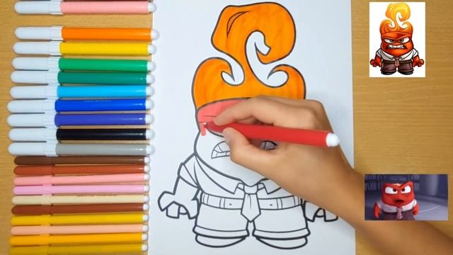 Гнев злость раскраска из мультфильма "Головоломка" | Наизнанку| Пиксар  #злость #печаль #головоломк