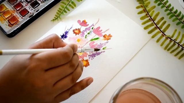 Watercolour Series - Wildflower bouquet смотреть онлайн