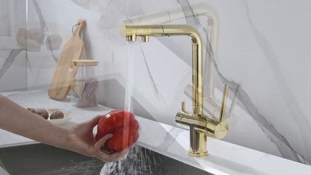 Смеситель Paulmark Serpentine Se213222-G для кухонной мойки золото смотреть онлайн