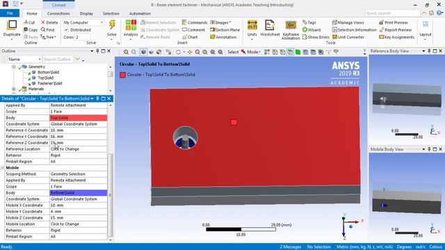 ANSYS Beam Connection between two blocks смотреть онлайн