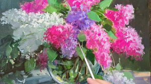 Сирень.Живопись маслом