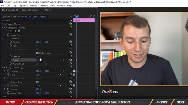 Animated DROP A LIKE Button Tutorial & Free Template (Adobe Premiere Pro 2024) смотреть онлайн
