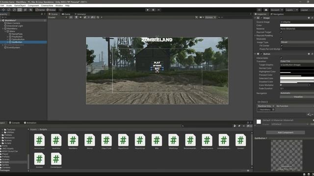 Main Menu Script Unity 3D Game Development Tutorial - Zombie Survival Resident Evil Game Clone 2022