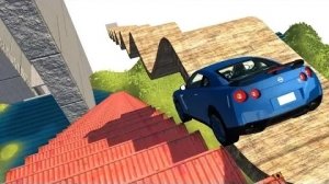 Реалистичные падения автомобиля с обрыва  - Крушения BeamNG Drive#2