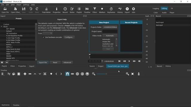 Detect your pc video hardware encoder on shotcut . смотреть онлайн