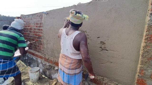 Plastering Techniques of Wall_BrickWall Plastering on Compound with Cement mixing|wall plastering смотреть онлайн