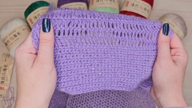 Мохер с люрексом и пайетками / Обзор пряжи #вязаниекрючком #вязание #вязаниеспицами смотреть онлайн