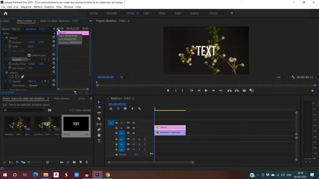 How to do Text Rotation Animation in Adobe Premiere Pro | Adobe Premiere Pro Tutorial