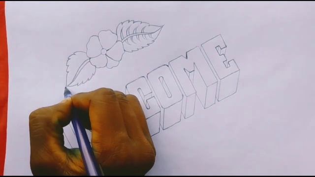 How To Draw Welcome In 3d Step By Step। 3D में Welcome कैसे लिखे। Welcome 3D Drawing। смотреть онлайн