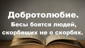 Бесы боятся людей,  которые скорбят не о скорбях. Добротолюбие.