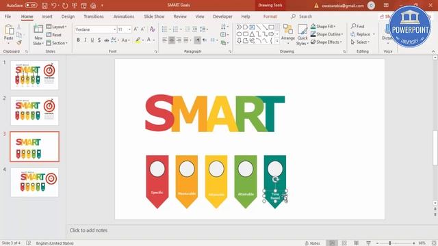 5 Elements of a SMART Business Goals in PowerPoint