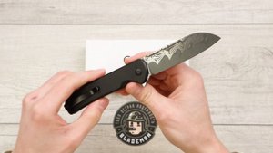 Нож CIVIVI Chevalier II Flipper & Button Lock, Damascus, Black Aluminum Handle, C20022B-DS1
