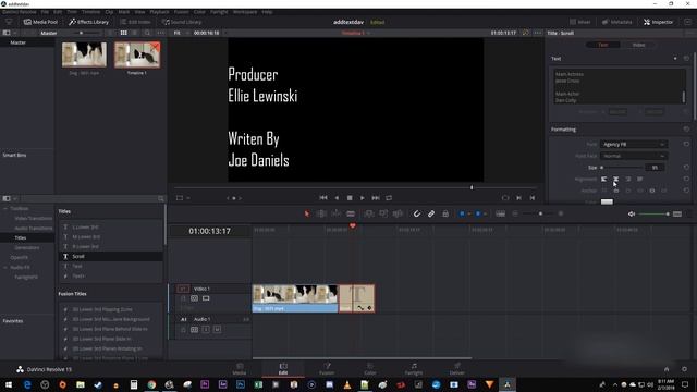 Davinci Resolve - How to Add Rolling End Credits смотреть онлайн