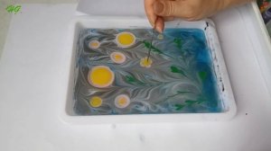 Эбру. Первый раз пробую технику рисования на воде.