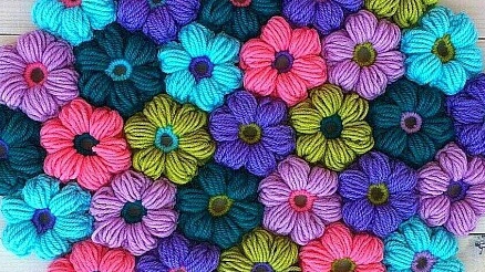 Коврик из цветочков крючком смотреть онлайн