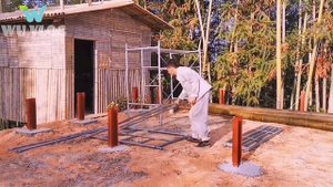 The boy builds a two-story by bamboo villa house | WU Vlog ▶ 41