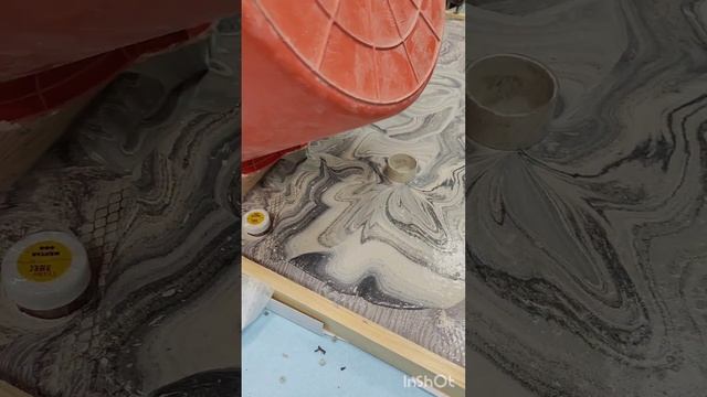 Столешница из арт бетона под мрамор  с камнями, результат поразил! . Технология заливки столешницы.