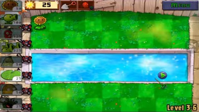 Прохождение Plants vs zombies #49 уровень 3-6 начало. смотреть онлайн