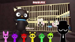 Sprunki Mr Black играл в ChocoCats Prison Run Obby в ROBLOX | Прохождение геймплея