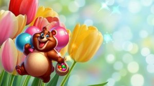 Футаж Мишка с шарами!