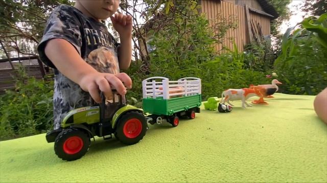 Новый трактор с прицепом #трактор #синийтрактор #игрыдлядетей #развивающеевидео