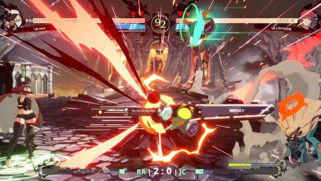 GGST ▰ Onet (Ramlethal) vs CAFFEINE (Jack-O). High Level Gameplay