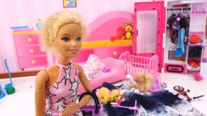 Кукла Штеффи одна дома — Хулиганим и моем собаку — Игры для девочек: Как не затопить дом?